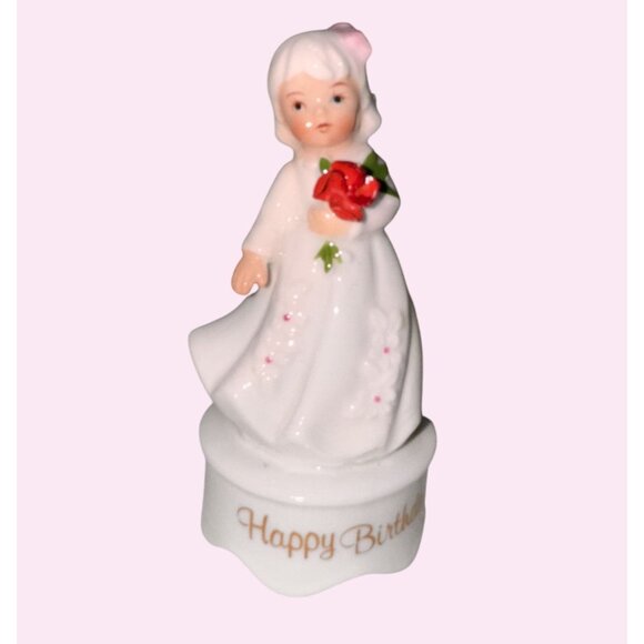 Happy Birthday august Girl Figurine By George Good Corp 1986 - Picture 2 of 5